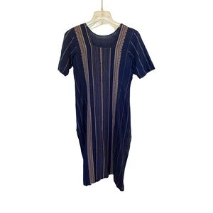 Vintage Navy Blue Striped Tunic Dress